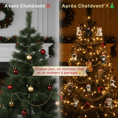 Calendrier de l’Avent Félin à Accrocher – 24 Chats Mignons pour Noël